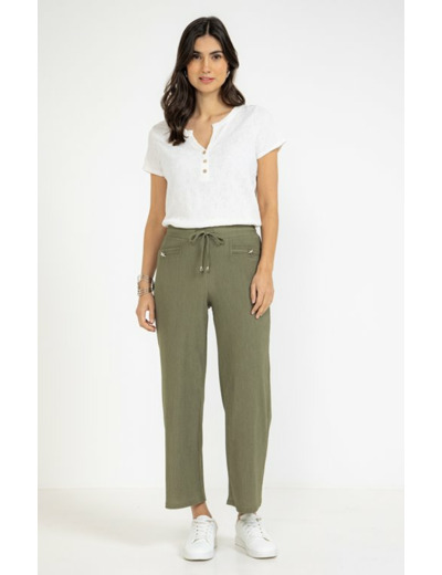 Pantalon fluide détail bijou