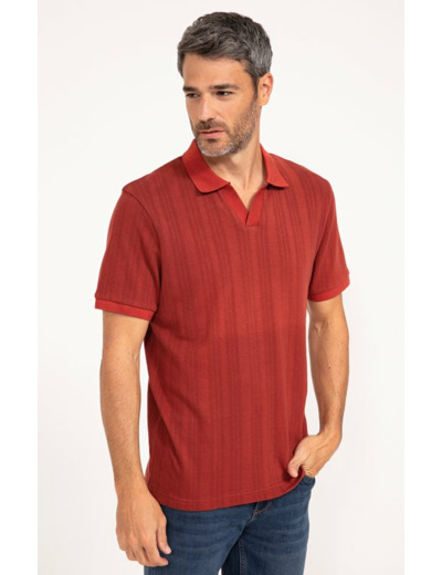 Pull col polo manches courtes Ajoure