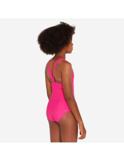 Maillot de bain 1 pièce natation Fille - 100 Viki rose