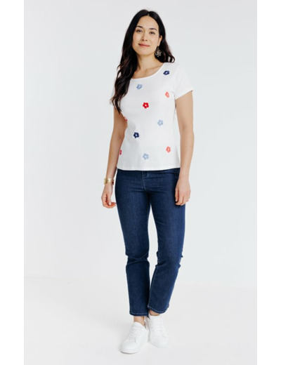 Tee-shirt brodé manches courtes