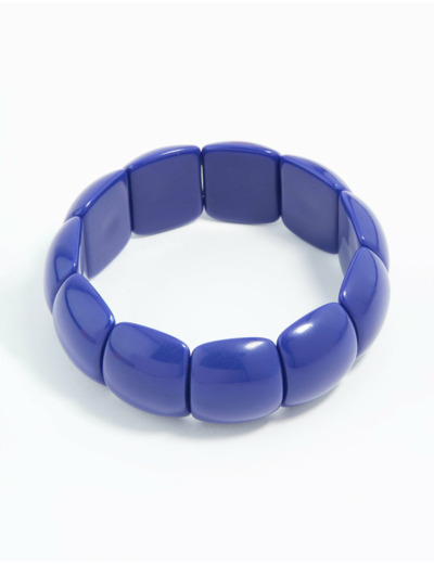 Blue Acrylic Thin Slater Stretch Bangle