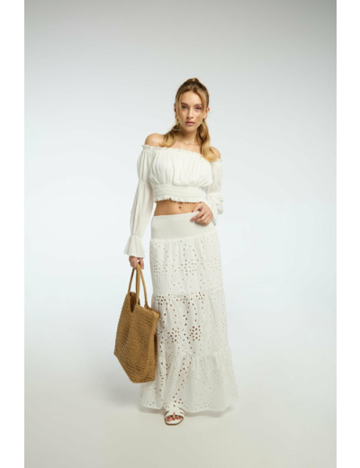 Jupe maxi brodée