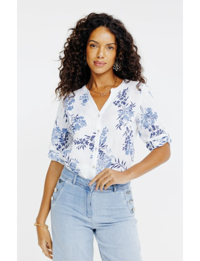 Blouse en lin imprimé