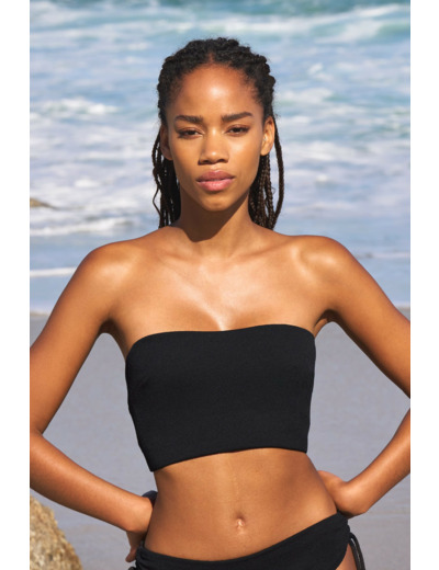 Bandeau haut de maillot à nouer détails perles,Bandeau haut de maillot à nouer détails perles;${refinementColor}