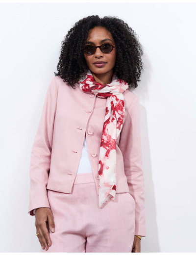 veste chemise unie ROSE PALE Femme