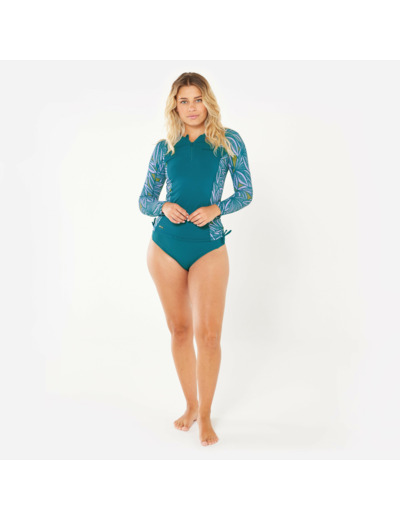 Tee shirt anti uv manches longues Femme - 500 flow bleu et violet