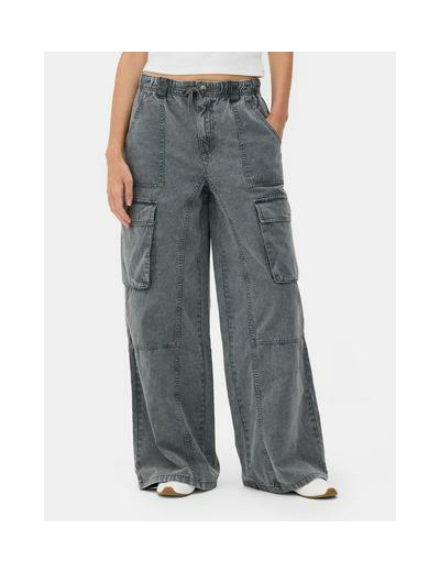 Pantalon cargo décontracté à nouer à la taille