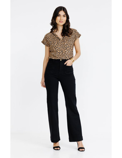 Jean noir poches plaquées