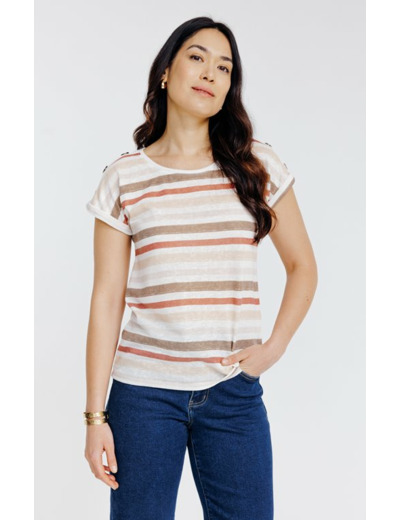 Tee-shirt rayé manches courtes