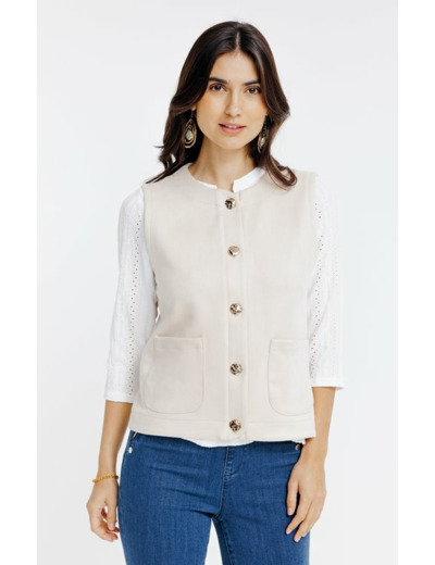 Gilet sans manches en suédine