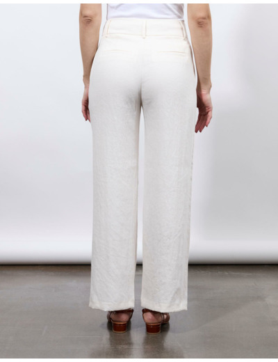 Pantalon long large uni BLANC Femme