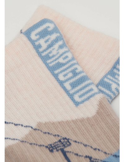 Chaussettes en cachemire à motif montagnes