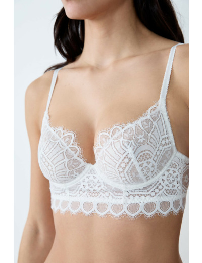 Soutien-gorge corbeille sans coque en dentelle
