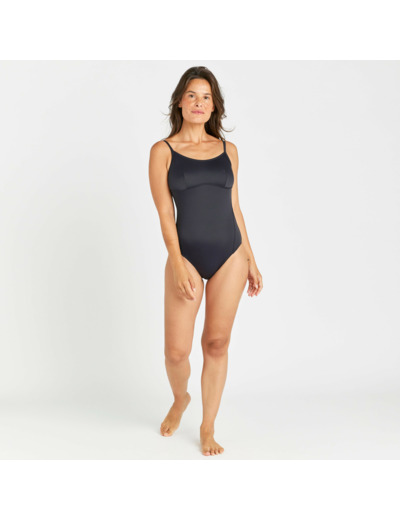 MAILLOT DE BAIN 1 PIÈCE FEMME CLOE NOIR DOS RÉGLABLE X OU U