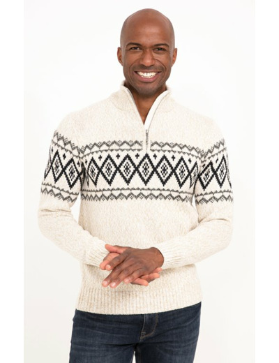 Pull Jacquard Col Montant
