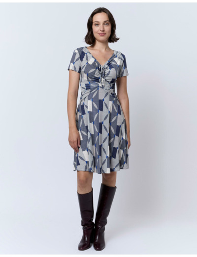 Robe courte imprimée BLEU