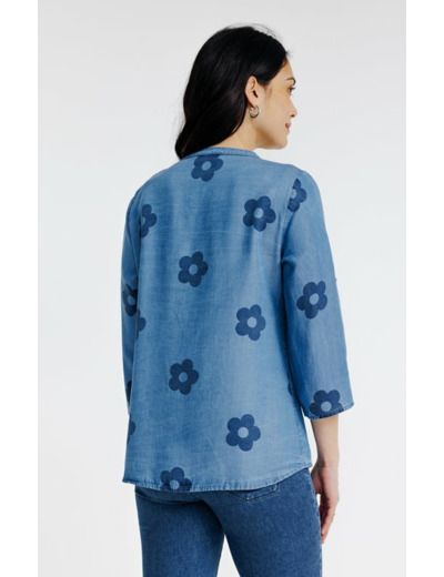 Blouse imprimée à strass en lyocell