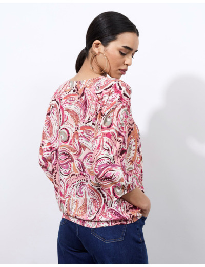 Blouse manches 3/4 imprimée ROSE Femme