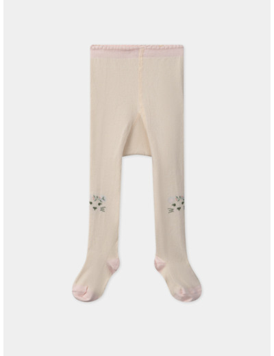 Collants écrus jacquard souris