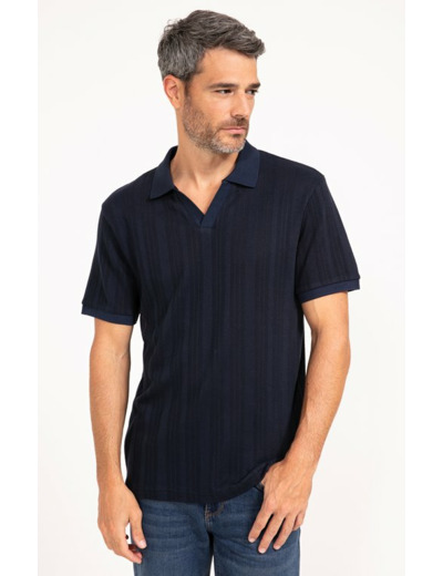 Pull col polo manches courtes Ajoure