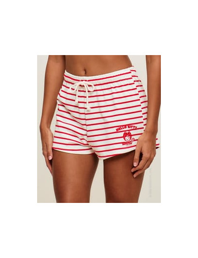 Short marinière en jersey épais avec broderie Hello Kitty