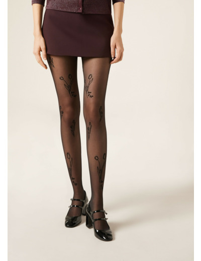 Collant voile à tulipes