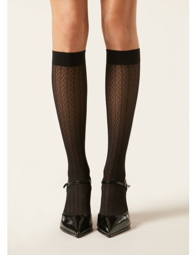 Chaussettes hautes à losanges