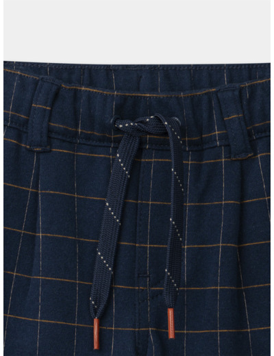 Pantalon bleu foncé à carreaux Garçon