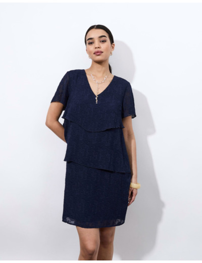 Robe courte unie MARINE
