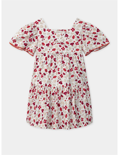 Robe imprimé fleuri à manches volantes Fille
