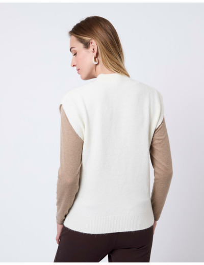 Pull fin uni ECRU Femme