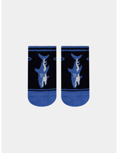 Chaussettes bleues à motif jacquard et animation requin en jersey