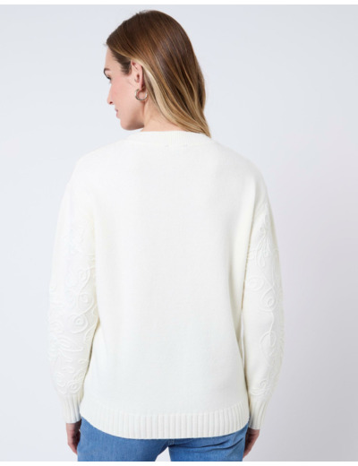 Pull épais uni ECRU Femme