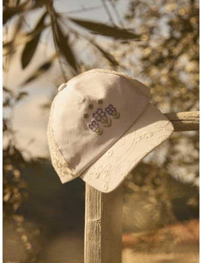 Casquette broderie fleur