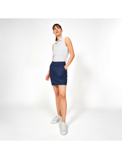 Polo de golf débardeur sans manches femme, WW500 blanc
