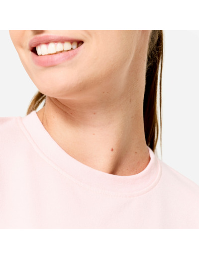 Sweat de training col rond femme, rose clair