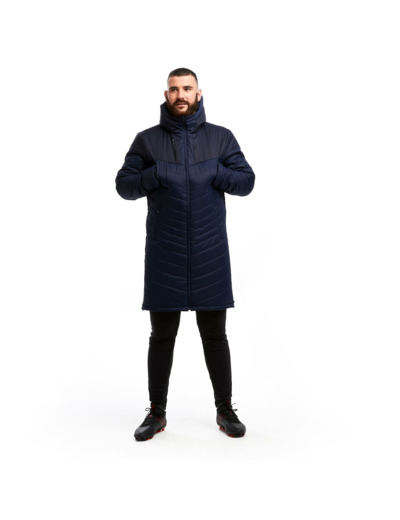 Parka de football longue adulte bleu foncé