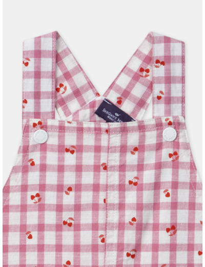 Salopette courte vichy cerises