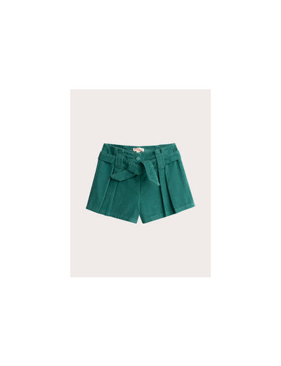 Short bleu vert en velour cotelé pour fille
