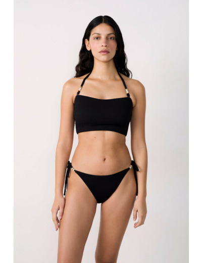 Bandeau haut de maillot à nouer détails perles