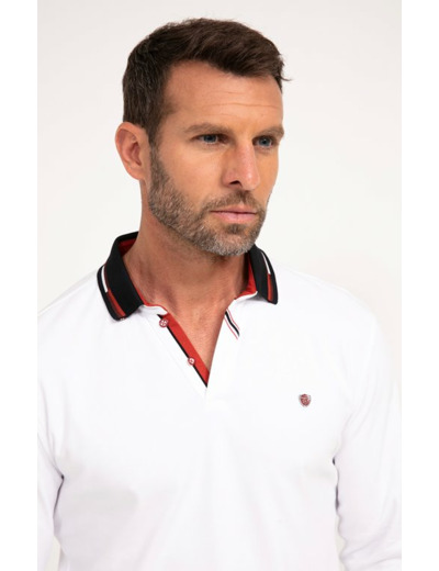 Polo manches longues Brique