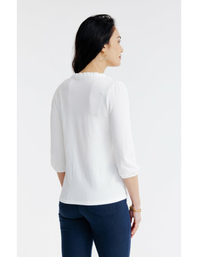 Tee-shirt brodé manches 3/4