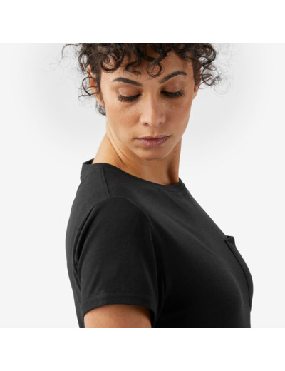 T-shirt manches courtes 100 % laine mérinos femme, Merino 100% noir