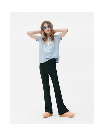 Pantalon évasé côtelé