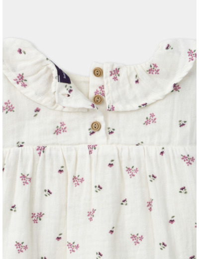 Chemisier fleuri en gaze de coton