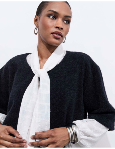 Blouse manches longues unie BLANC Femme