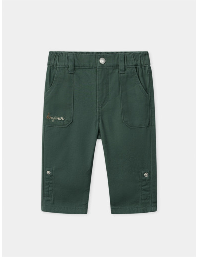 Pantalon vert foncé retroussable Bébé Garçon