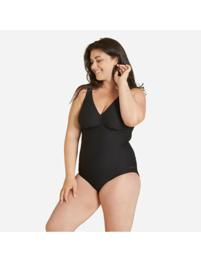 Maillot de Bain Femme 1 Pièce Gaufré Kaipearl New Noir