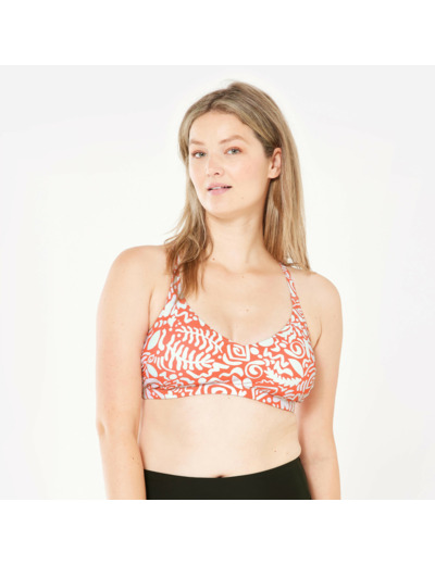 Haut de maillot de bain natation Femme - Lila poly rouge