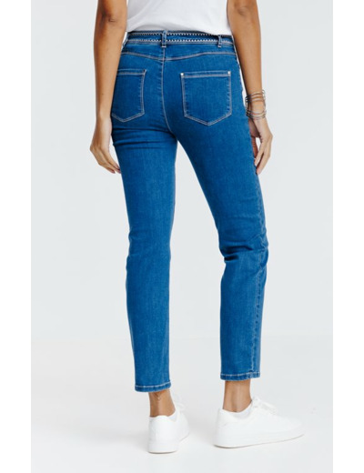 Pantalon denim brodé fantaisie